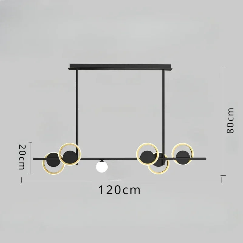 Minimalist chandelier for elegant and simple interior decoration - L120cm / 3 couleurs changeables