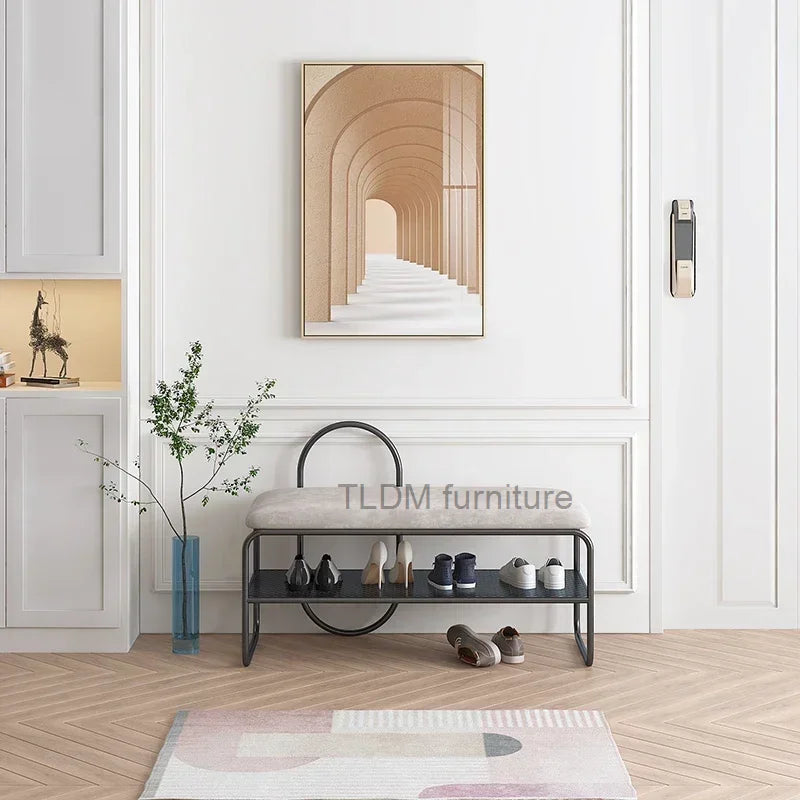Minimalist storage bench for footwear and storage - view 5