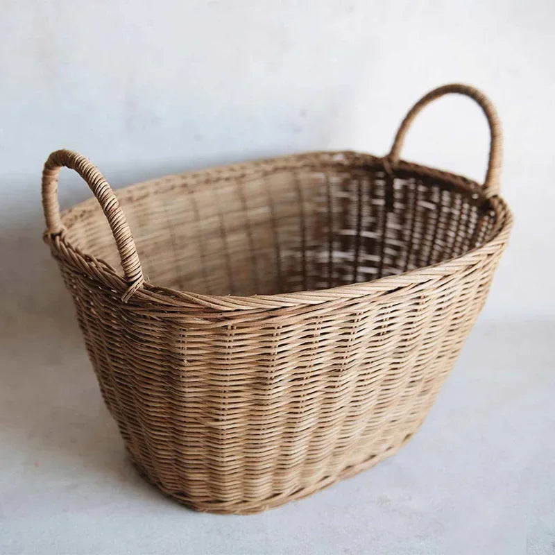 Natural multifunctional rattan cloth basket for storage and organization - view 4