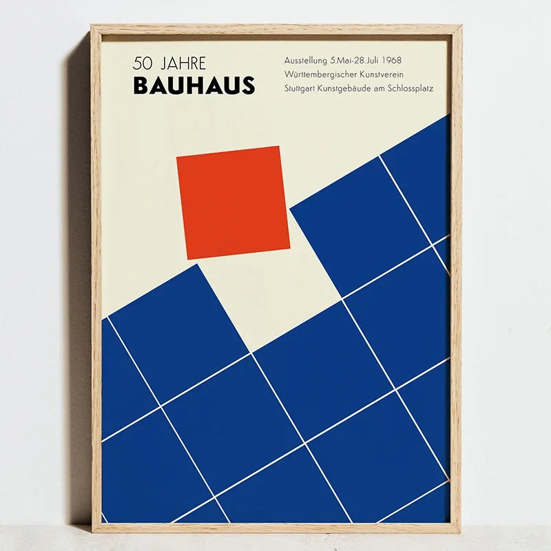 Bauhaus Geometric Abstract Wall Art Poster, Design F0069-17 - 13x18cm Unframed / F0069-17