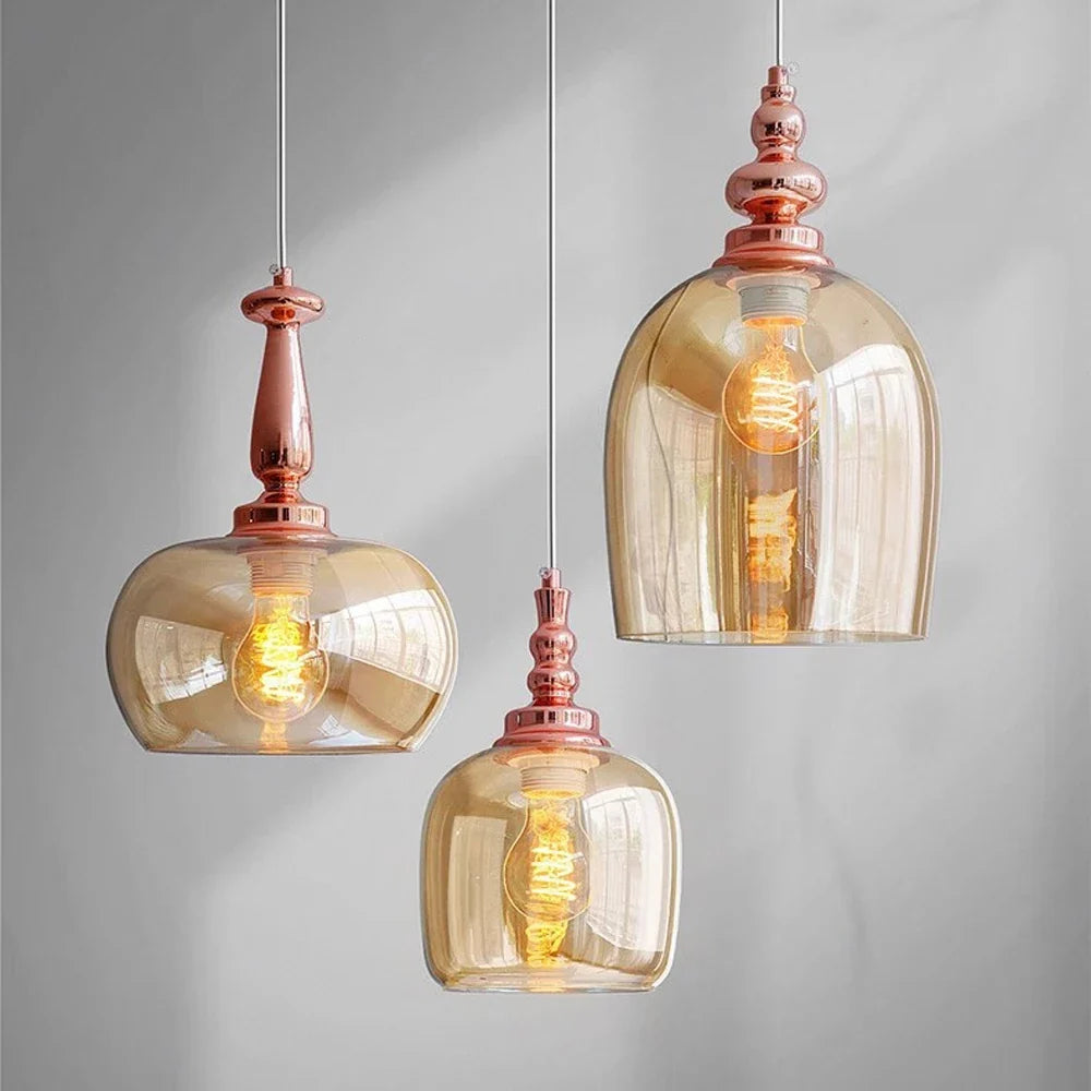 Retro hanging glass style decorative Nordic loft for interior - view 6