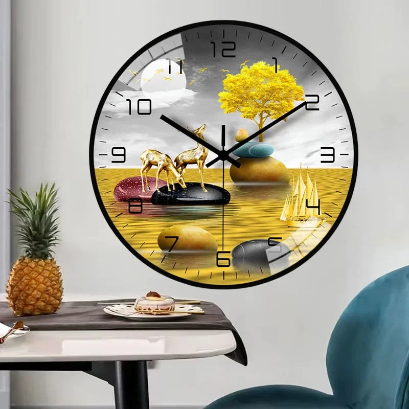 Glass wall clock design modern Chinese style creative and silent - view 4