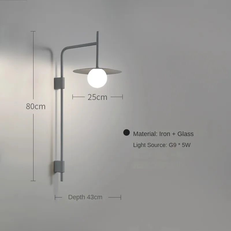 Minimalist wall sconce for modern interior decoration - Cool White (5500-7000K) / Gray-H 80cm