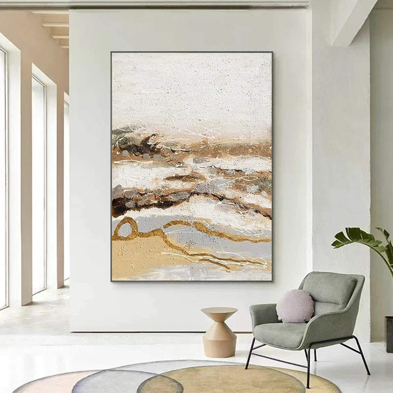 Hand painted abstract mural