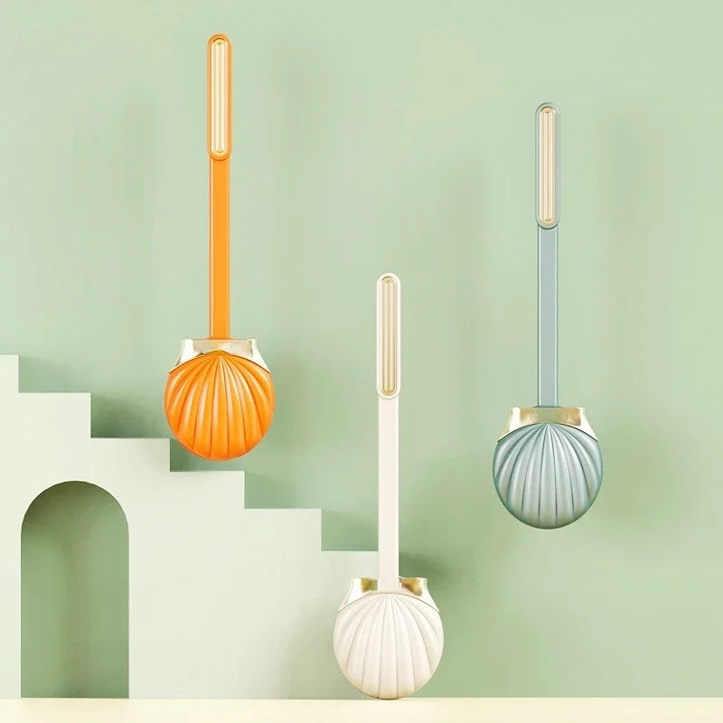 Silicone toilet brush with practical support and long handle - view 5