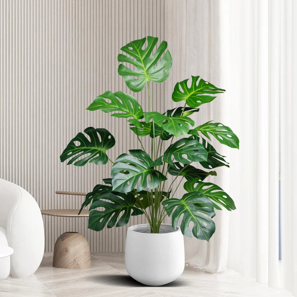 Artificial palm 18 large leaves plants monstra decorative for interior - view 2