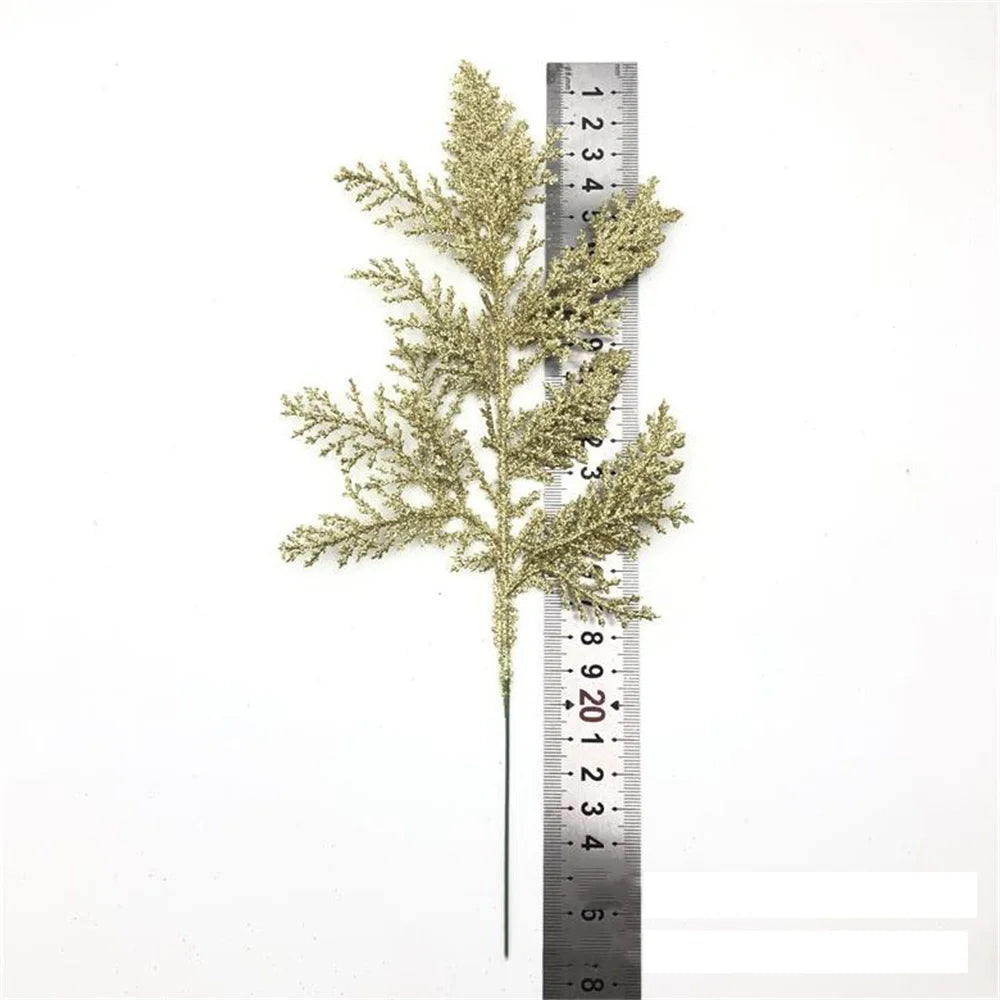 Christmas decoration glitter pine leaves for DIY tree crown - view 5