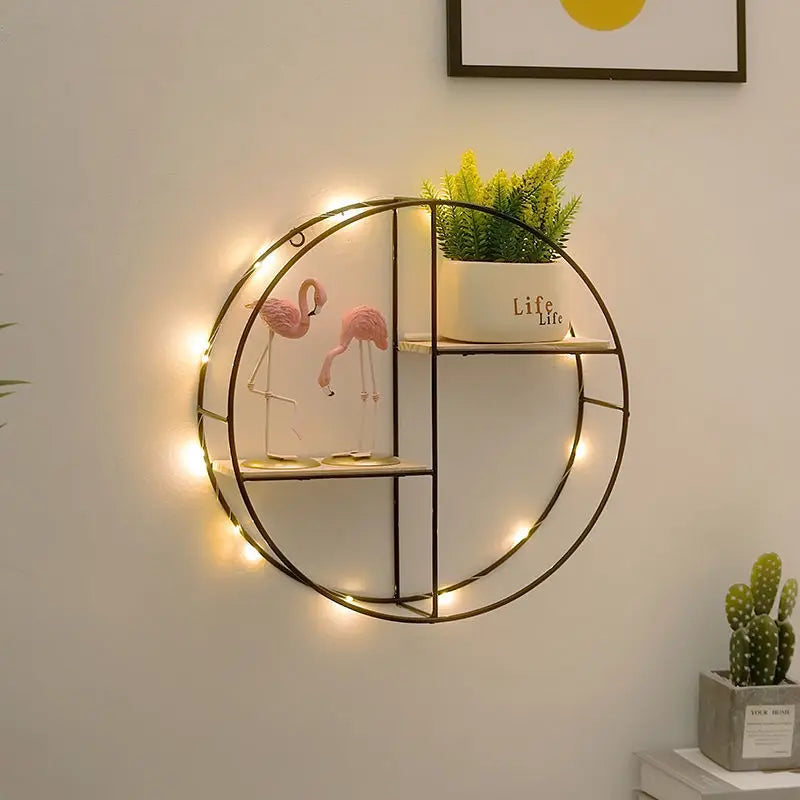 Modern Metal and Wood Wall Shelf for Home Decor - view 3