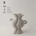 Hydroponics Nordic Style Simple Flower Pot, Ceramic White Vases, Table Accessories, Bathroom Aesthetic Room Decoration - B