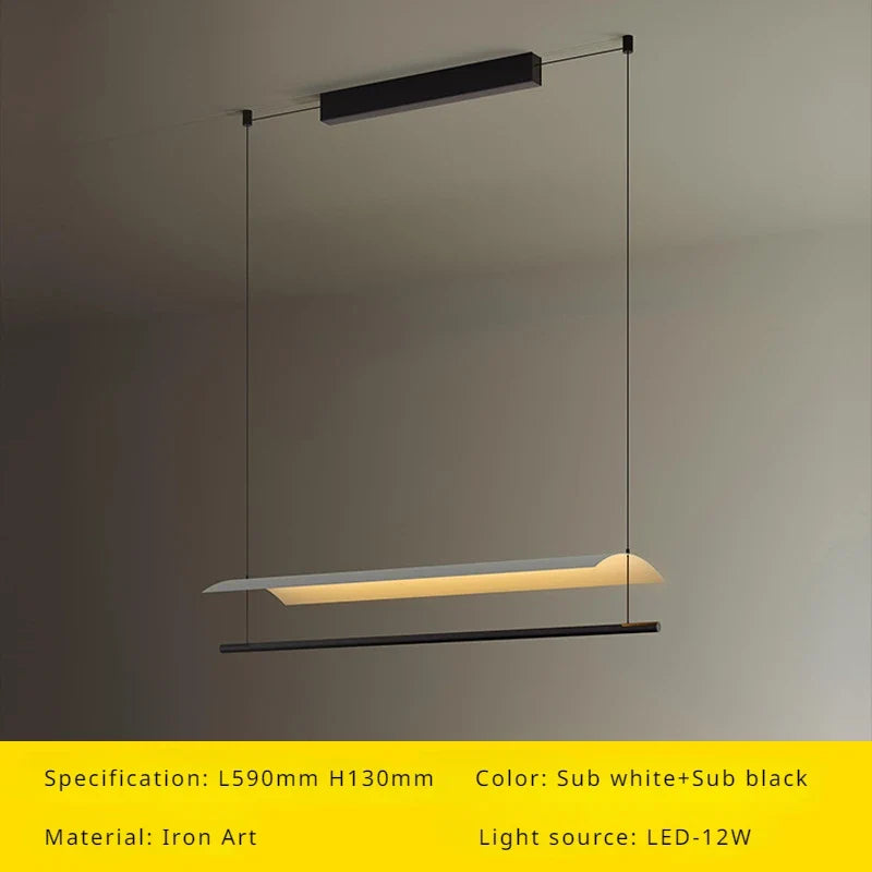 Modern minimalist chandelier design for interior and decoration - L590mm H130mm / Warm Light