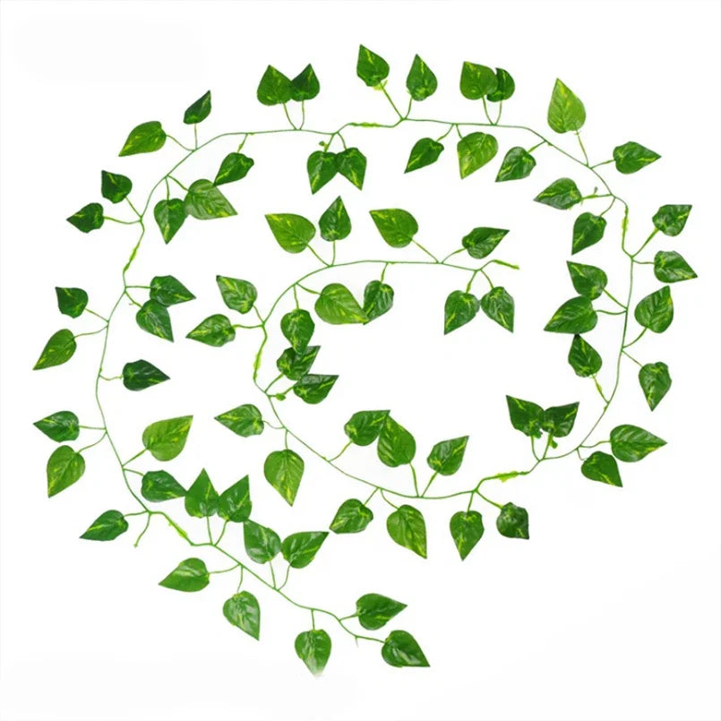 Artificial Christmas garland for interior and exterior decoration - 12 pieces / Feuille verte