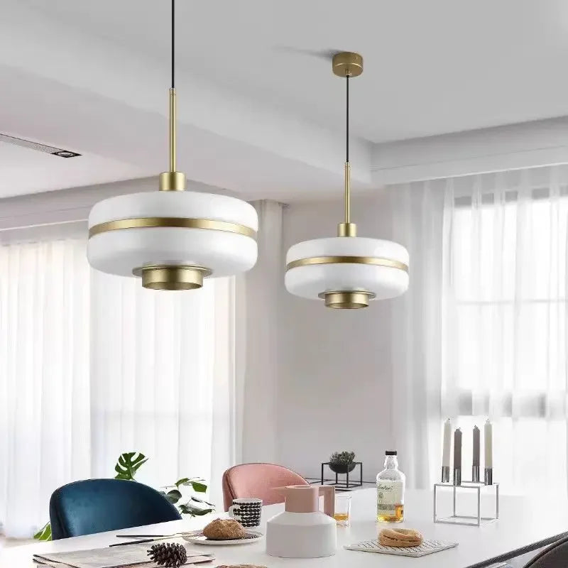 Modern milky glass pendant light for elegant interior - view 3