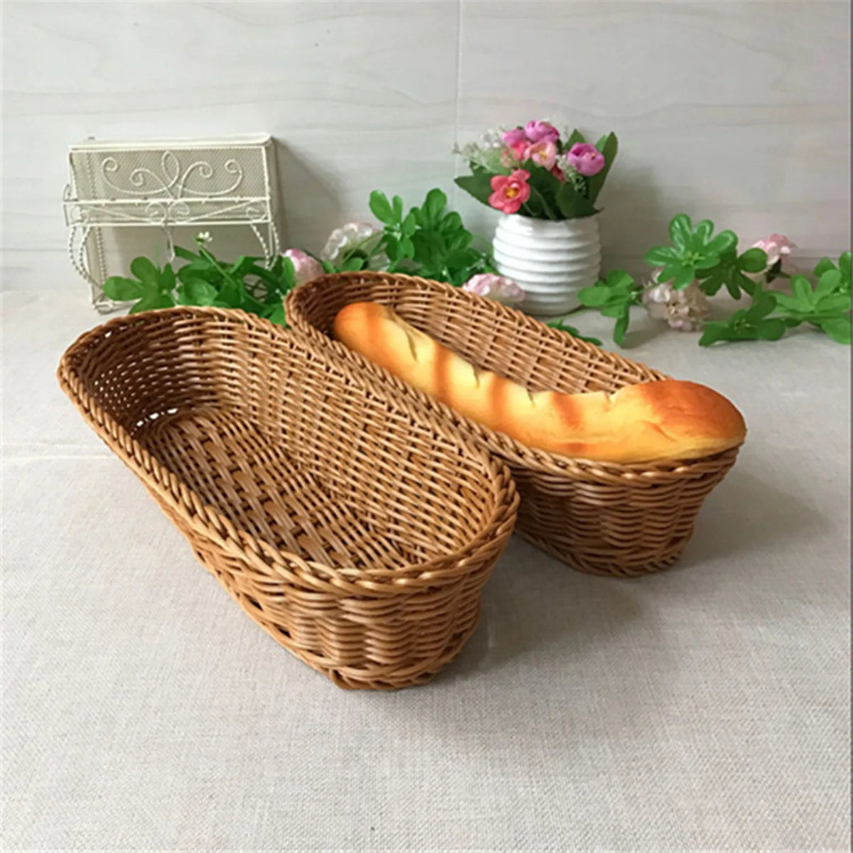 Oval baskets imitation rattan for large fruit and vegetables - view 2