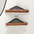 Wall Mount Floating Shelves, Wood and Aluminium, Storage Rack, Home decor, Living Room, Bedroom, Bathroom, Kitch - black 2