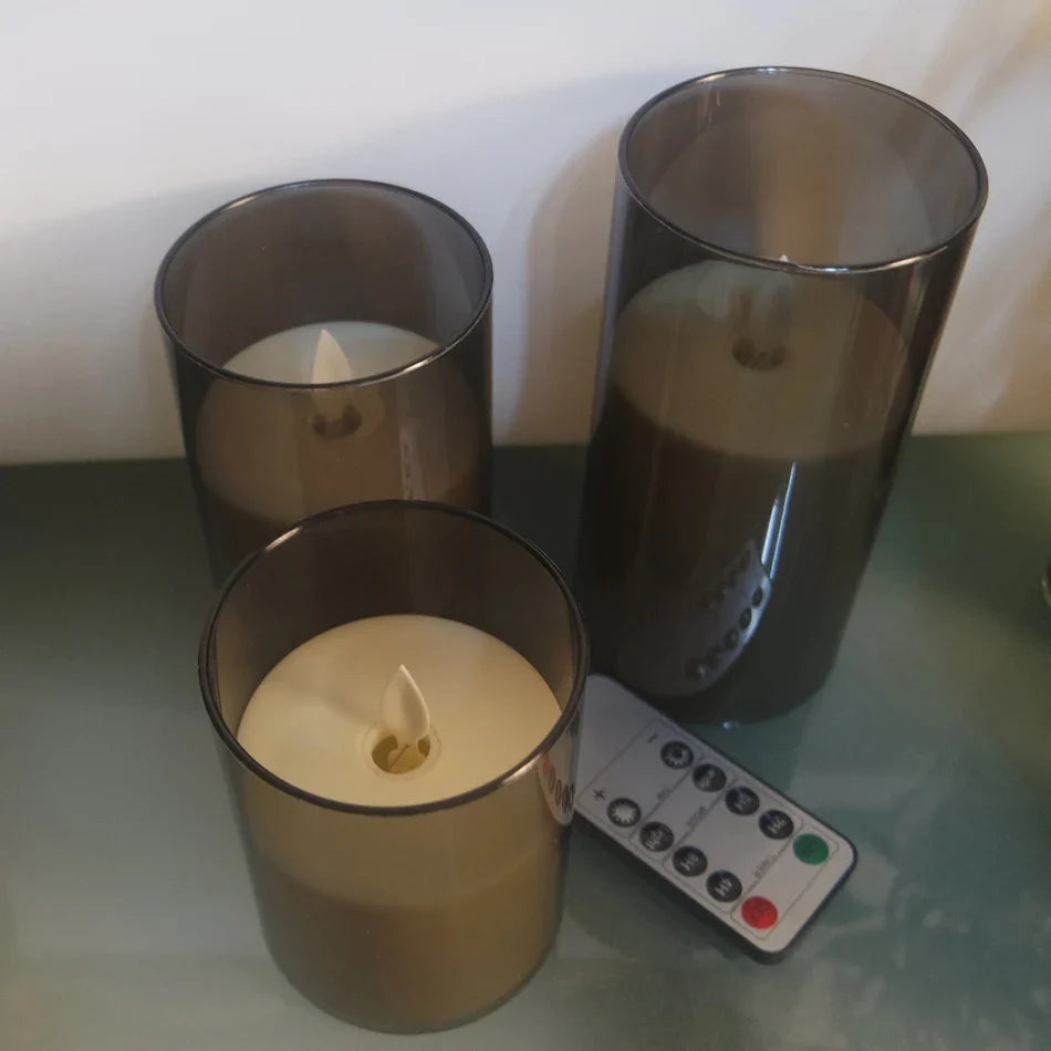 3pcs/set USB Rechargeable Led Pillar Candle,Flameless Remote control,Timer LED Candle Light table decorative,Christmas Candles - view 5