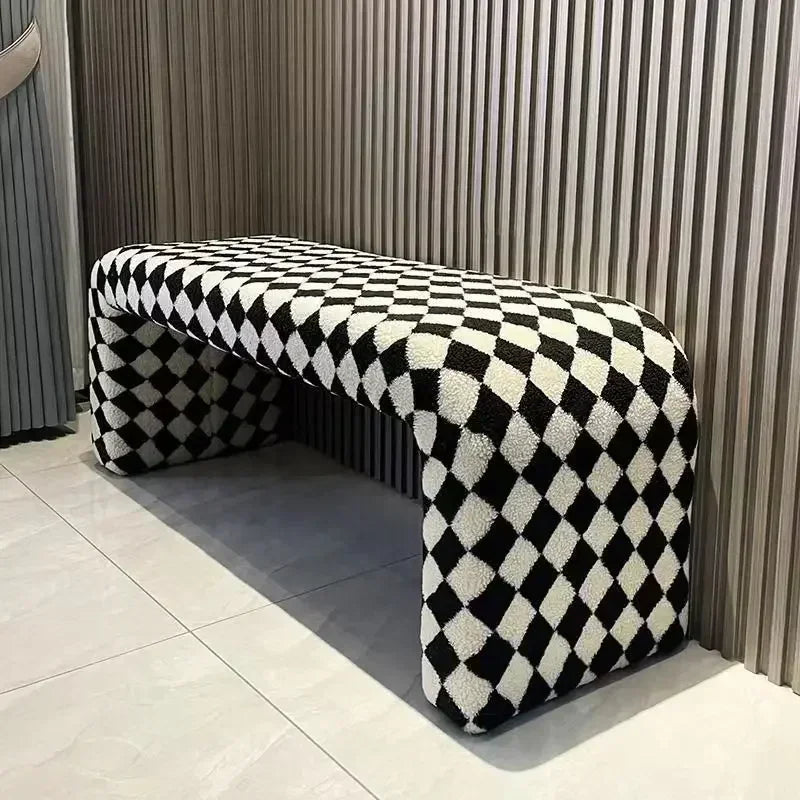 Nordic changing bench minimalist creative furniture in checker - Large A 80-40-45cm