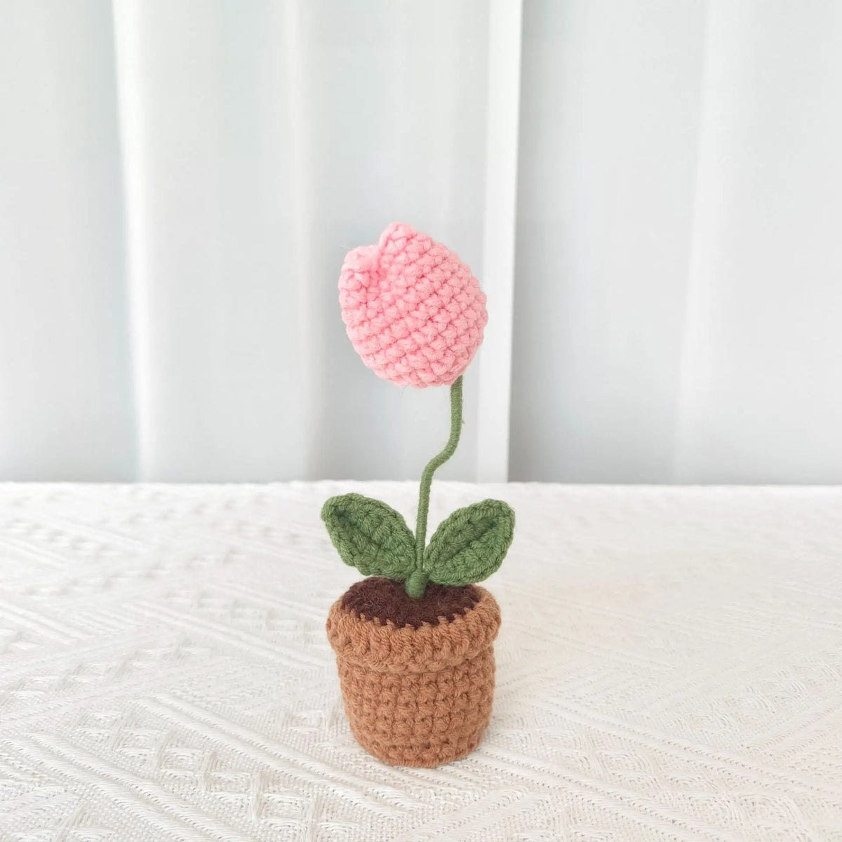 Handmade pot plant for decorative gift of Saint valentine - Pink Tulip