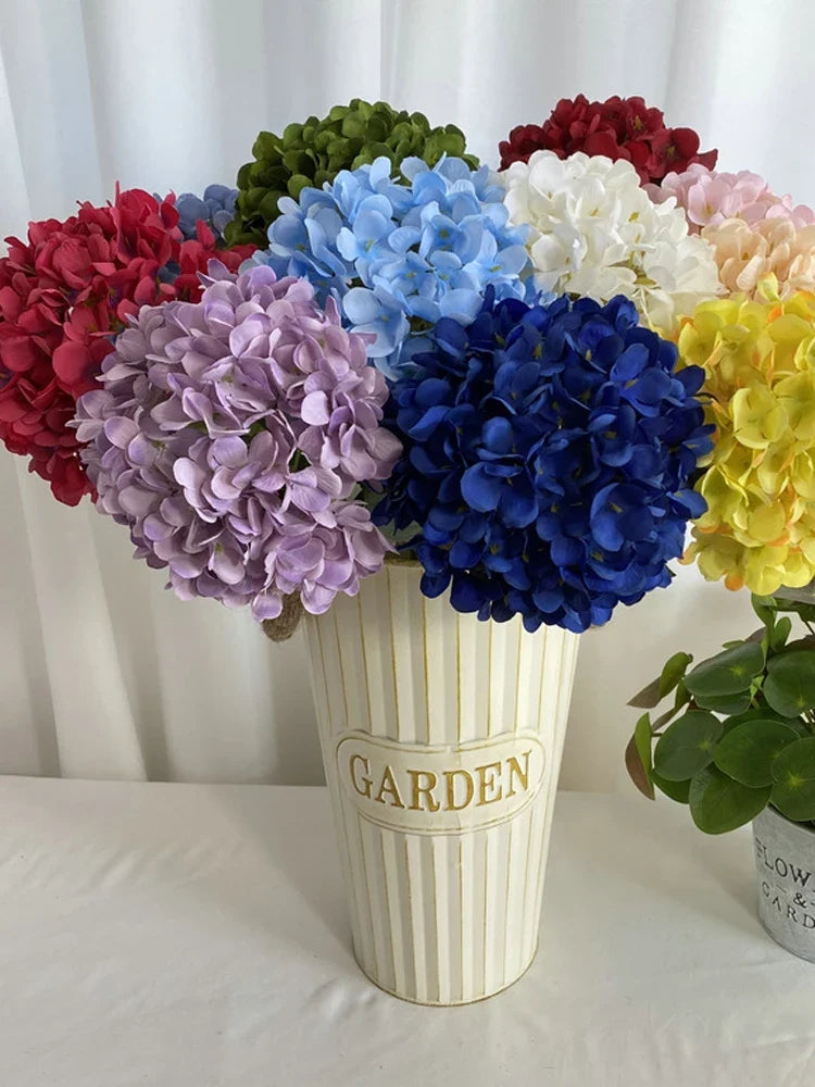 Bouquet of artificial silk hortensias for event decoration