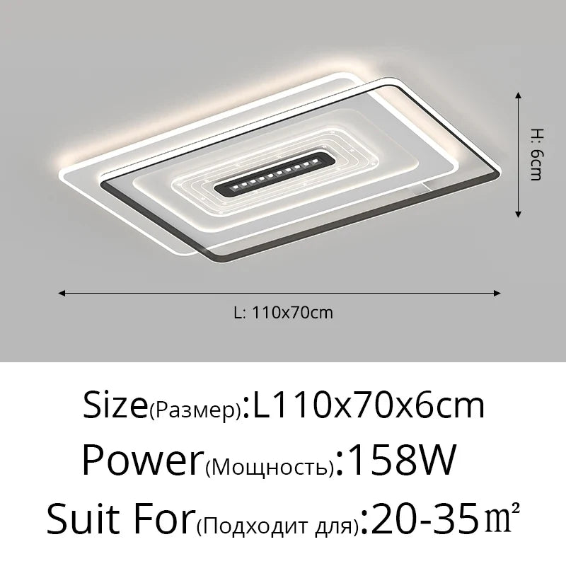 Nordic led ceiling for interior and warm atmosphere - D Black / Trichromatic Light