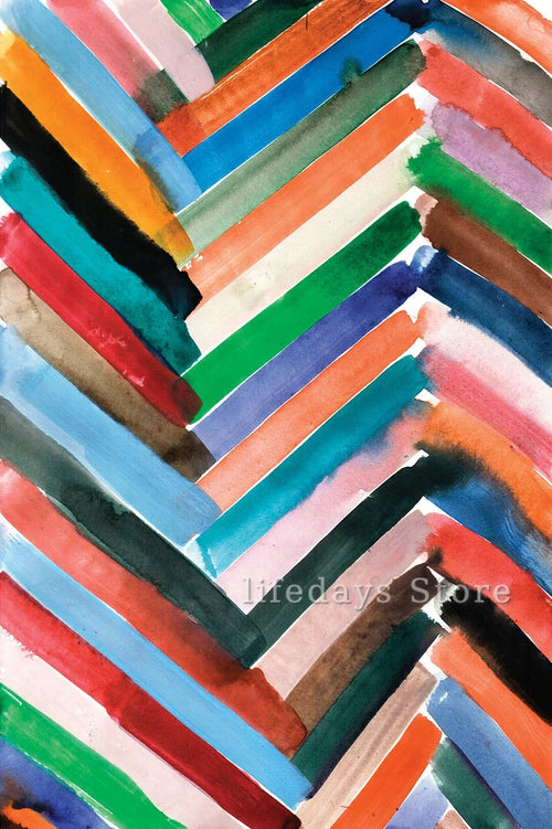 Abstract geometric posters with watercolor for modern decoration - 40X50cm Unframed / 3