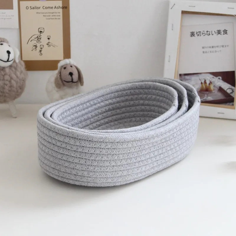 Nordic cotton rope storage baskets for organization - view 3