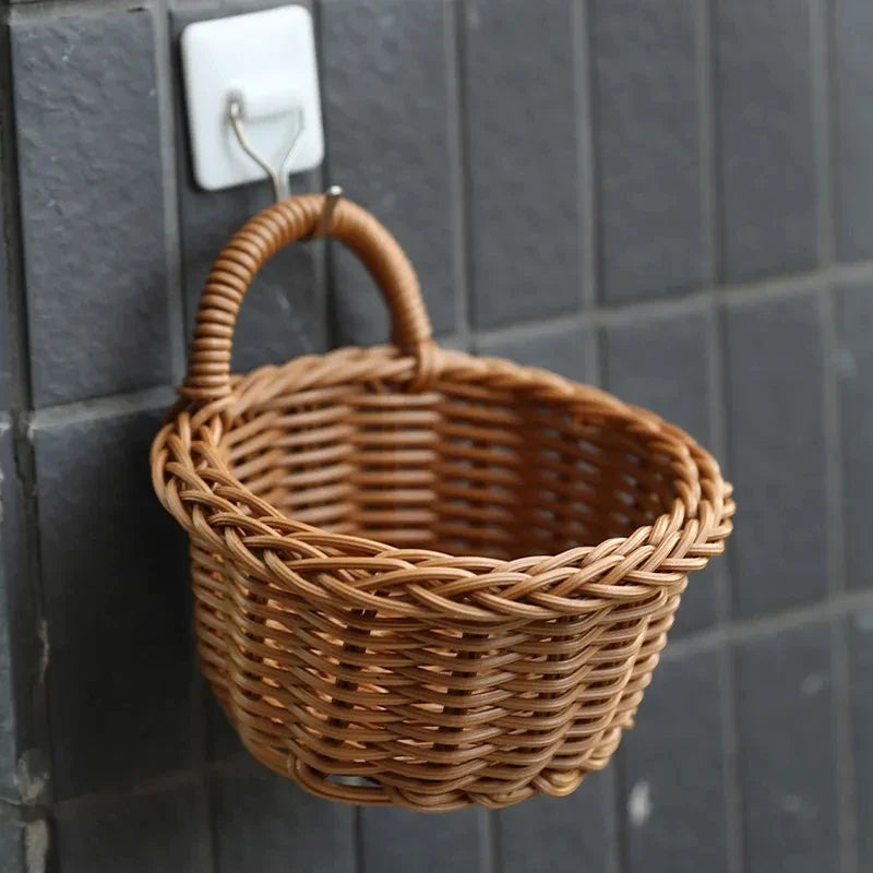 Woven storage basket for portable wall hanging - view 6