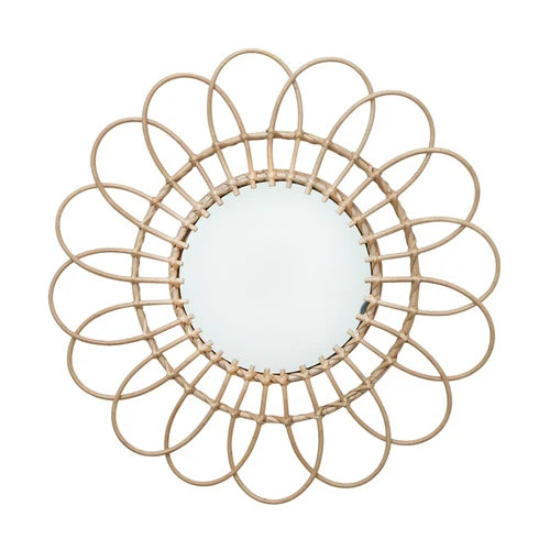 Round decorative macrame mirrors for a Nordic style - C 58cm
