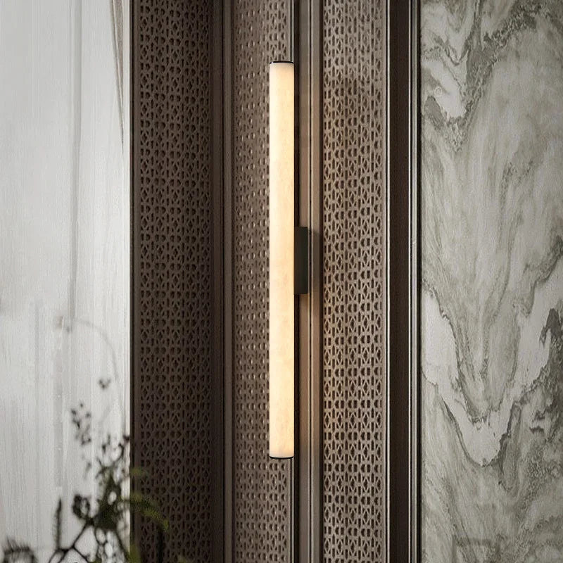 Minimalist wall sconce in marble and modern copper design elegant - view 3