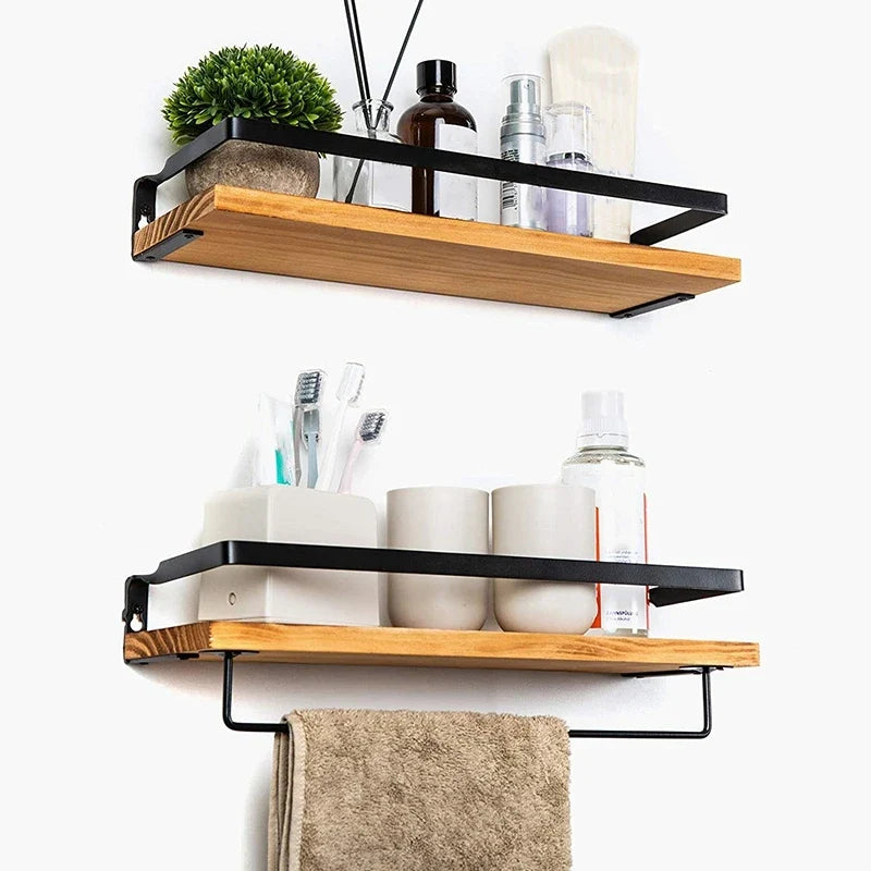 ABGH-Antique Floating Wall Shelves Floating Wall Shelves Wooden Floating Shelves-Kitchen, Bathroom And Bedroom Decorative Storag - view 4