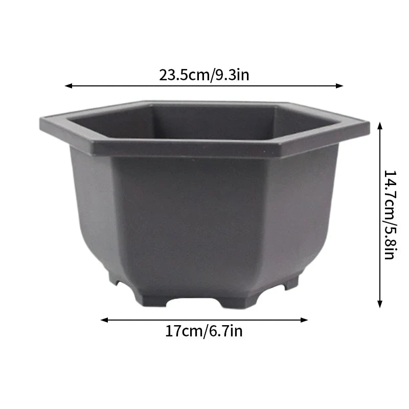 Rectangular flower pots imitation clay for outdoor garden - C Hexagonal L / As Shown In Photo