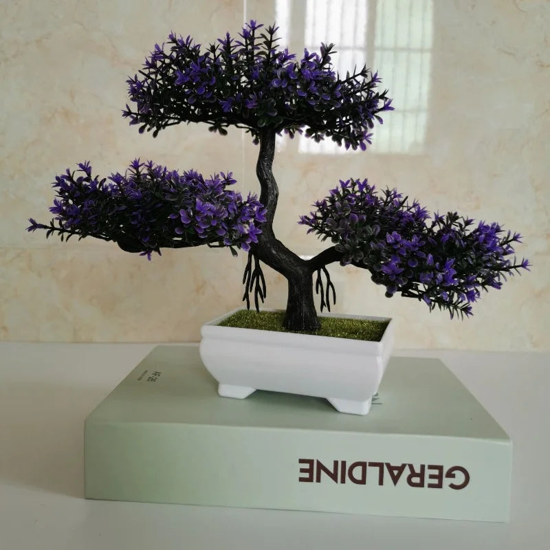Artificial bonsai potted plants for interior decoration and events - Purple