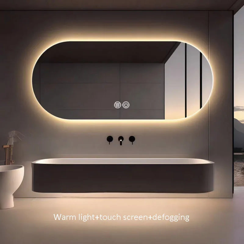 Intelligent elliptic mirror light anti-foam three colors wall - 50x70cm