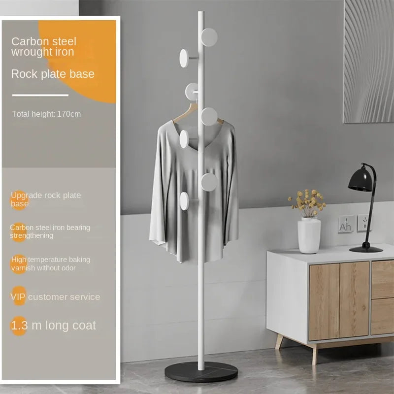 Floor To Floor Bedroom Light Luxury Rock Plate Base Metal Hanger, Marble Scarf and Bag Rack for Entering The Home Coat Rack - Style5