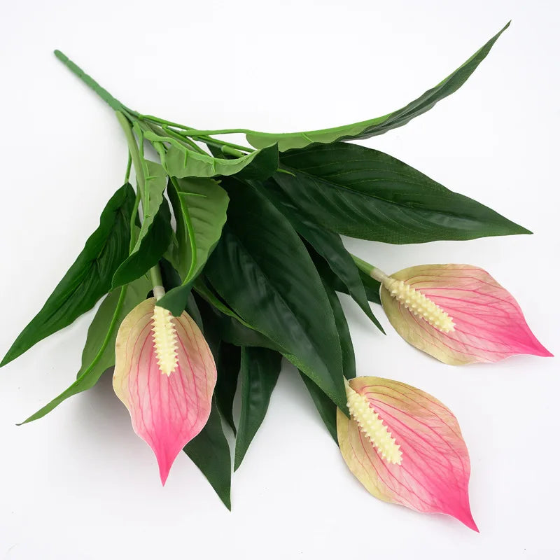 Tropical Monstera and Anthurium Artificial Plants, 6 Pot Options - view 3