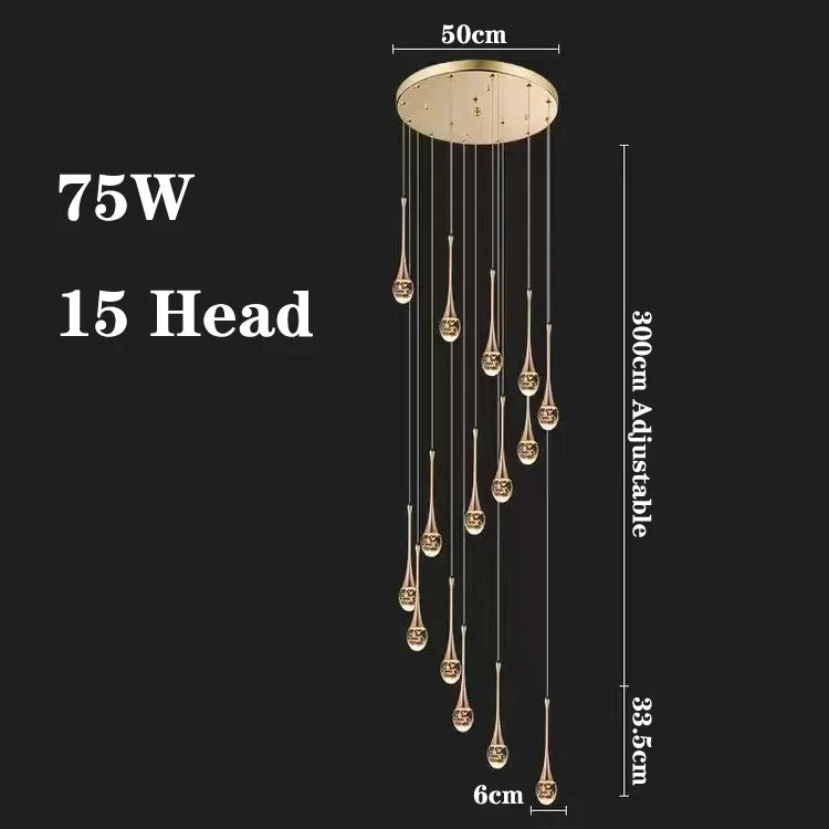 Luxury crystal bubble chandelier for modern decoration - 15 Heads / 3000K Warm White