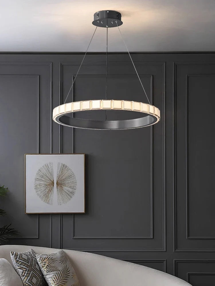 Minimalist pendant light in aluminum and acrylic refined design for interior