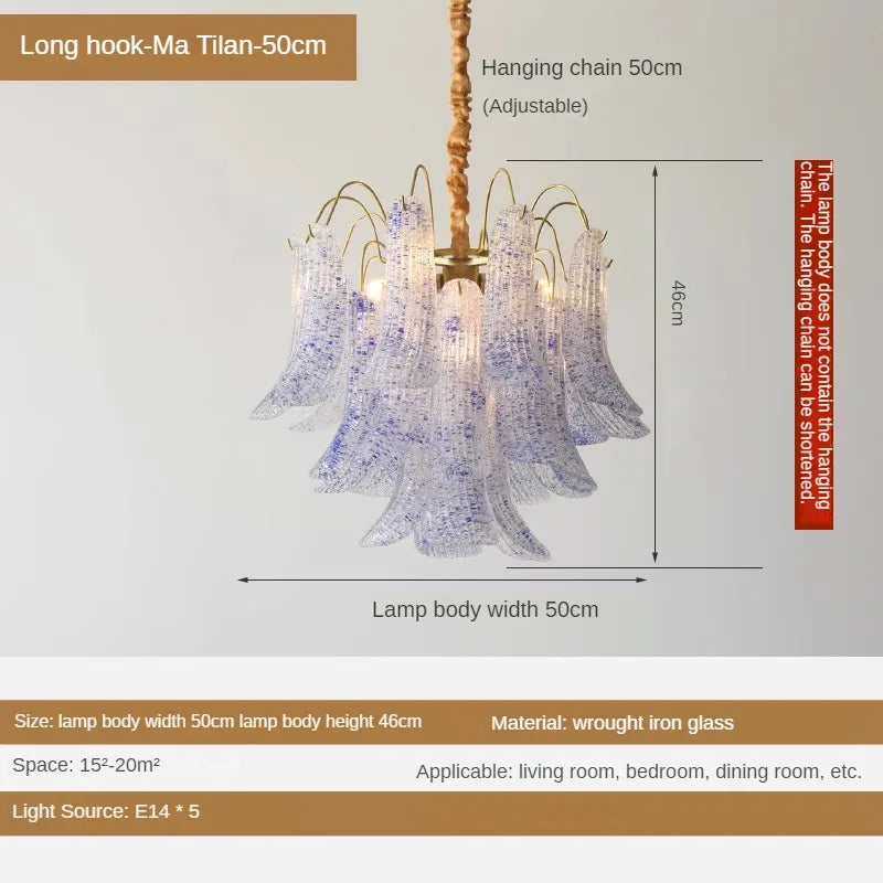 Retro luxury crystal chandelier for elegant interior - B / Warm White