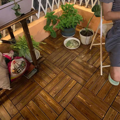 10-Pack Wood Interlocking Deck Tiles - view 2