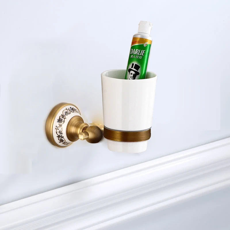 Solid brass accessories sets for retro bathroom - Porte-gobelet