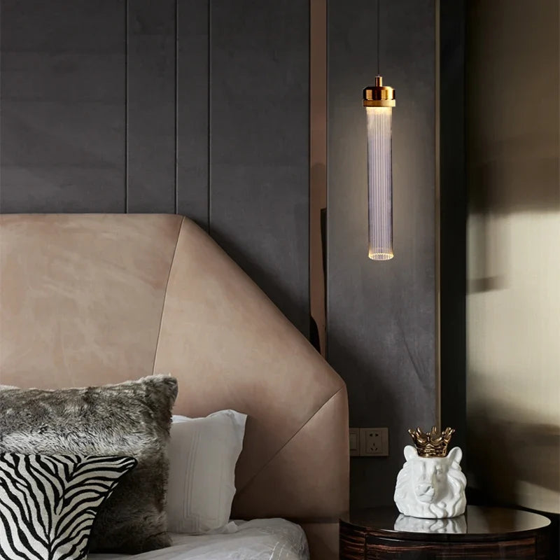 Nordic minimalist striped glass chandelier for interior decoration - view 2