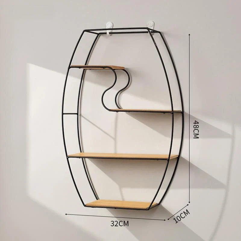 Creative wall shelf in iron for hanging cosmetic storage - Ellipse noire