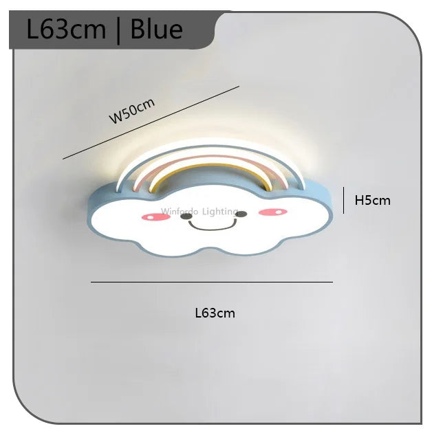Nordic chandelier for children's room with led lights - Blue Large / Gradable