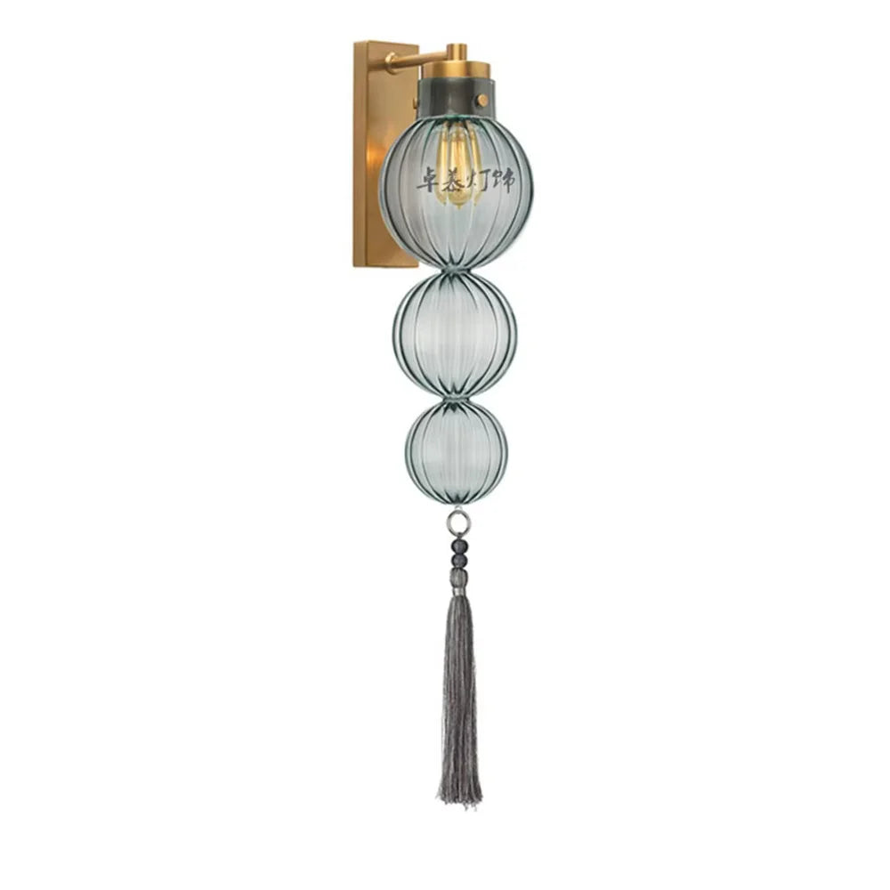Chinese style tinted glass pendant light for interior decoration - Ae applique murale