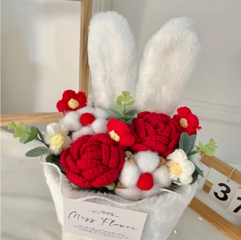 Bouquet of rose wines knit gift of Saint-valentin and Christmas in cartoon - view 4