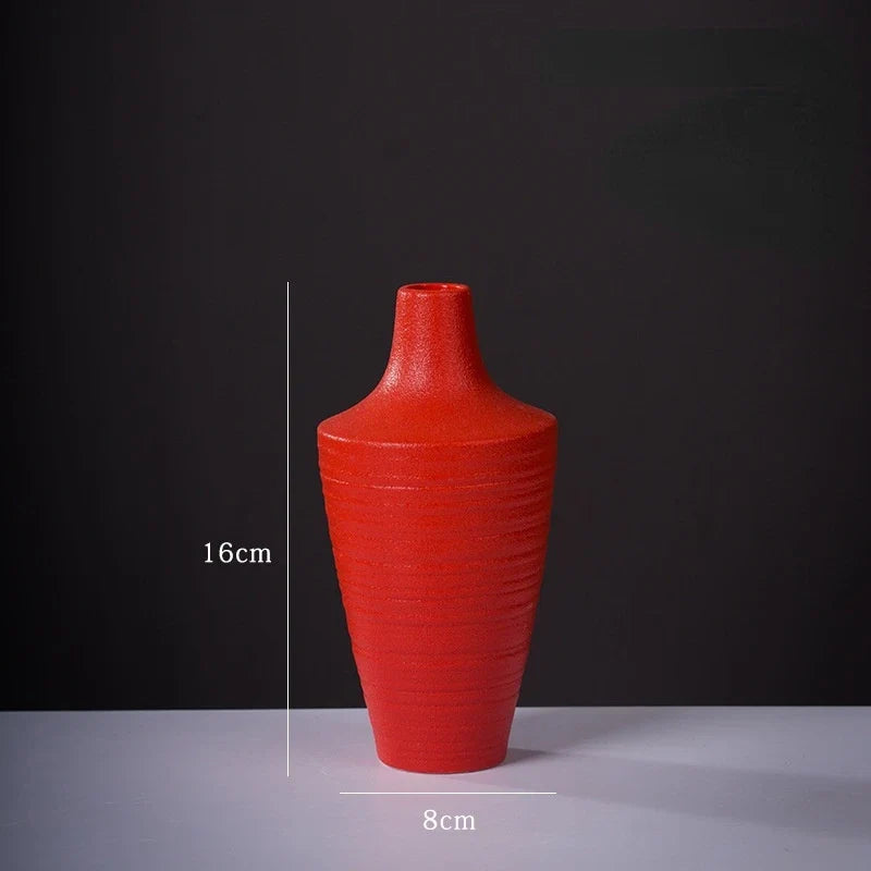 Ceramic Small Vase for Home Decoration, Simple and Modern, Round Flowers, Solid Color, New - 6