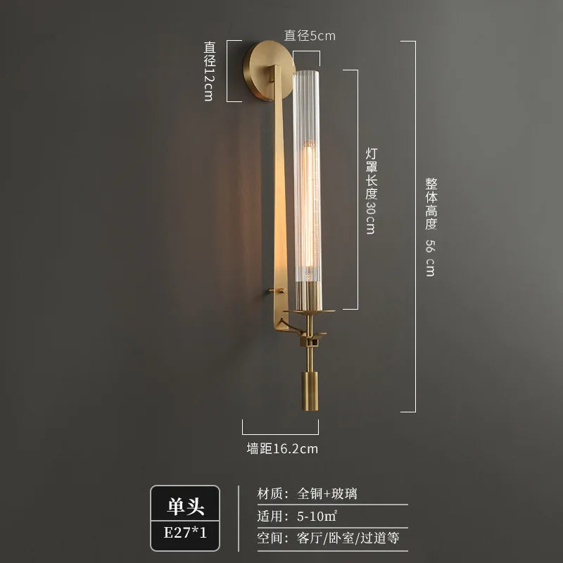 Retro brass wall sconce American country style - Small
