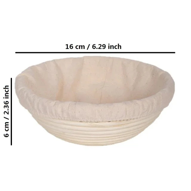 Rattan bread basket Indonesian fermentation basket woven - Round 16x6cm