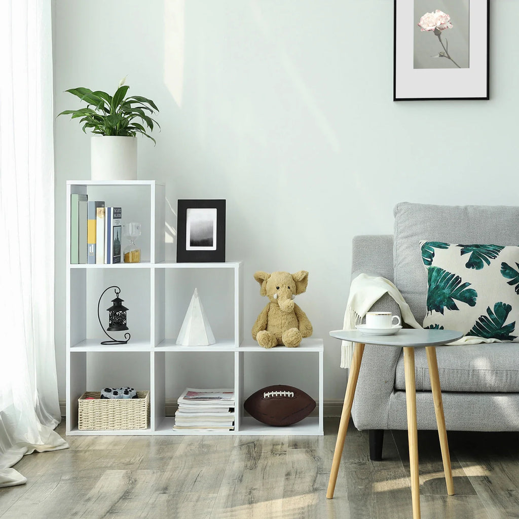 VASAGLE Stair Shelf, Bookcase, Step Shelf, Standing Shelf, with 6 Cubes, Ladder Shelf, Room Divider, Cube Shelf - view 2