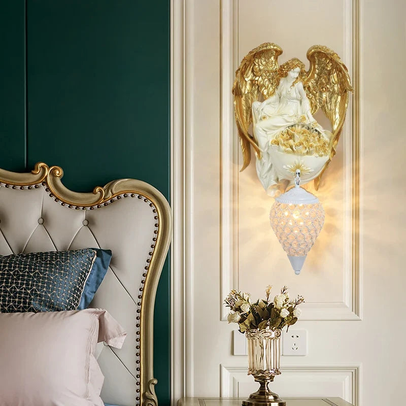 Decorative retro angel wall sconce for living room and restaurant - view 2