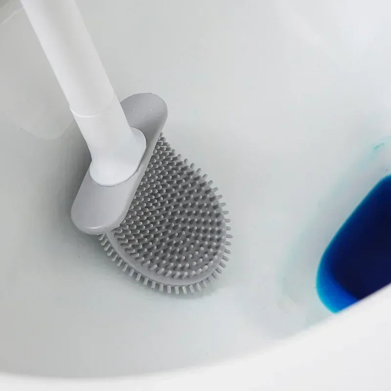 Silicone brush with flexible handle and fast drying holder - view 2